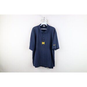 Vtg Nike Mens Large Faded Travis Scott Mini Swoosh University of Michigan Polo